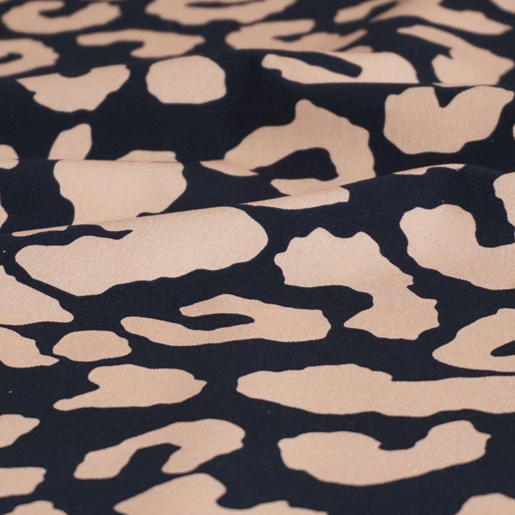 Dekostoff Canvas Leo Animalprint beige schwarz